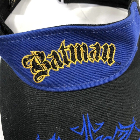 Batman Begins Visor Strapback Hat Cap Adjustable Embroidered One Size Youth OSFM - Picture 5 of 11